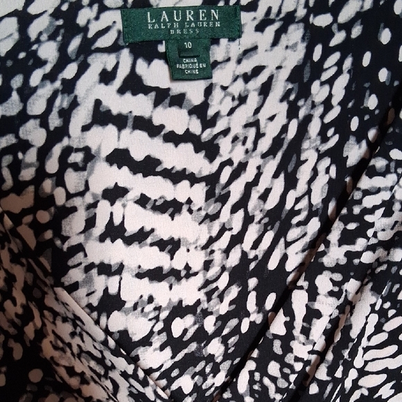 Lauren Ralph Lauren Monochrome Abstract Long Sleeve Dress - Picture 2 of 4